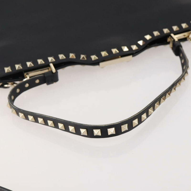【日本直送】華倫天奴 (VALENTINO) 鉚釘單肩包 黑色金色皮革 正品 BA11213A-7