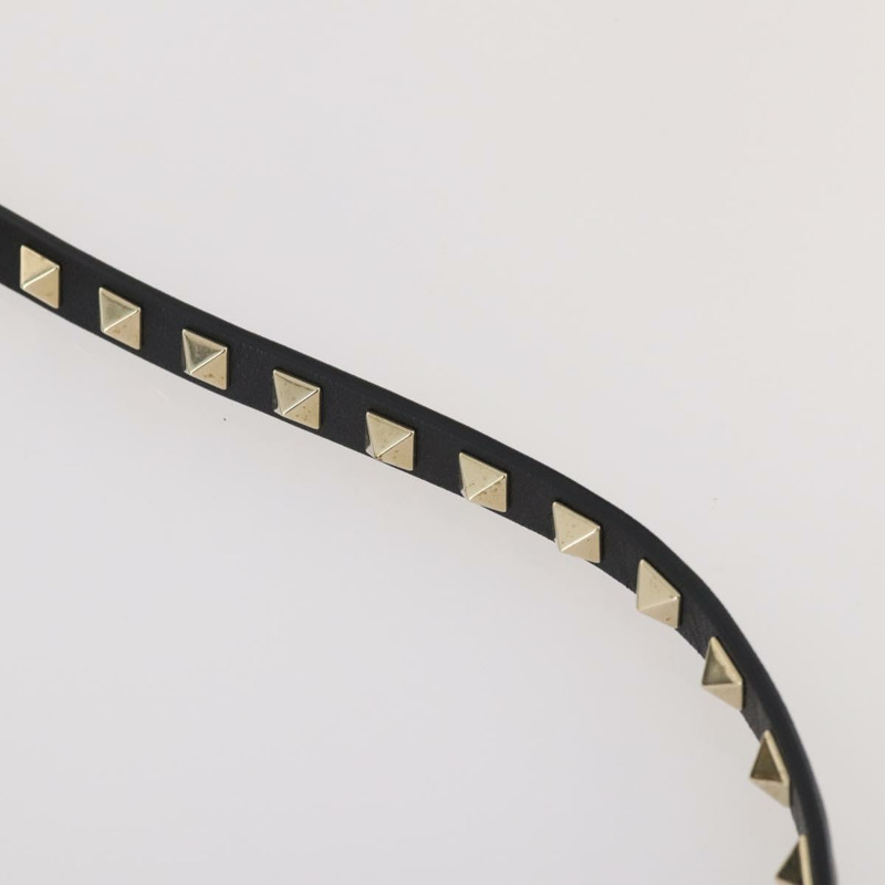 【日本直送】華倫天奴 (VALENTINO) 鉚釘單肩包 黑色金色皮革 正品 BA11213A-13