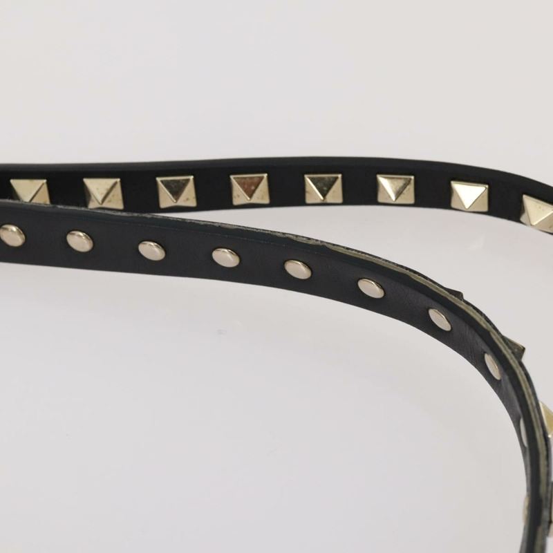 【日本直送】華倫天奴 (VALENTINO) 鉚釘單肩包 黑色金色皮革 正品 BA11213A-14