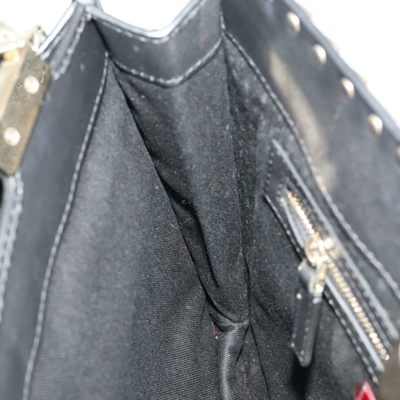 【日本直送】華倫天奴 (VALENTINO) 鉚釘單肩包 黑色金色皮革 正品 BA11213A-21