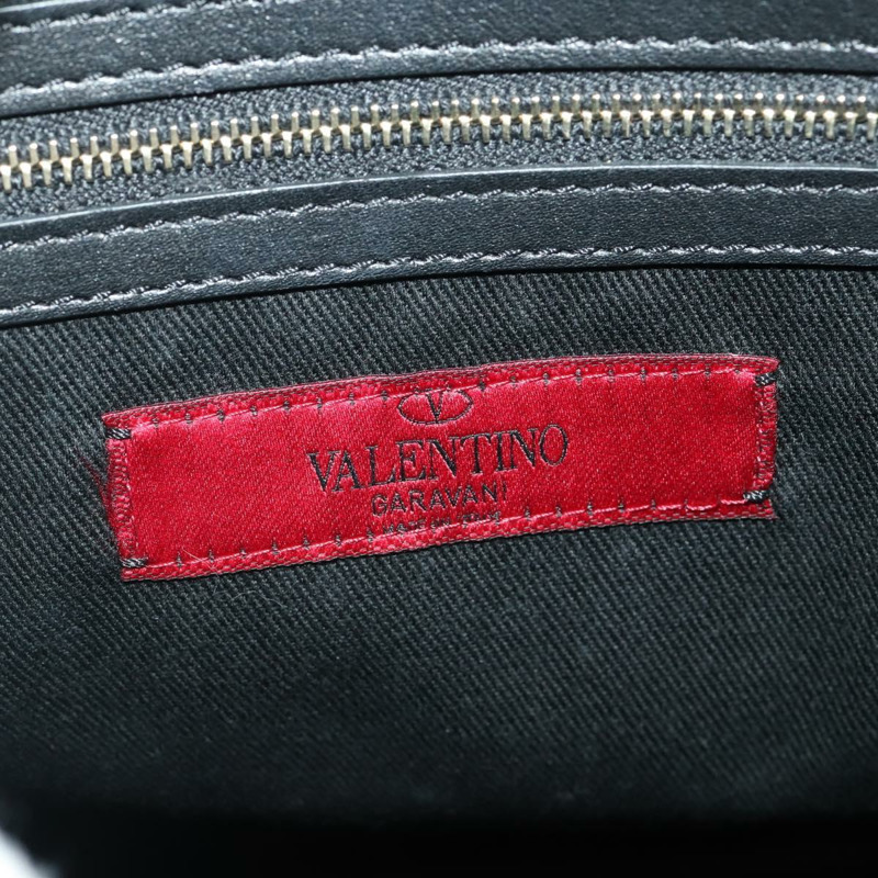 【日本直送】華倫天奴 (VALENTINO) 鉚釘單肩包 黑色金色皮革 正品 BA11213A-22