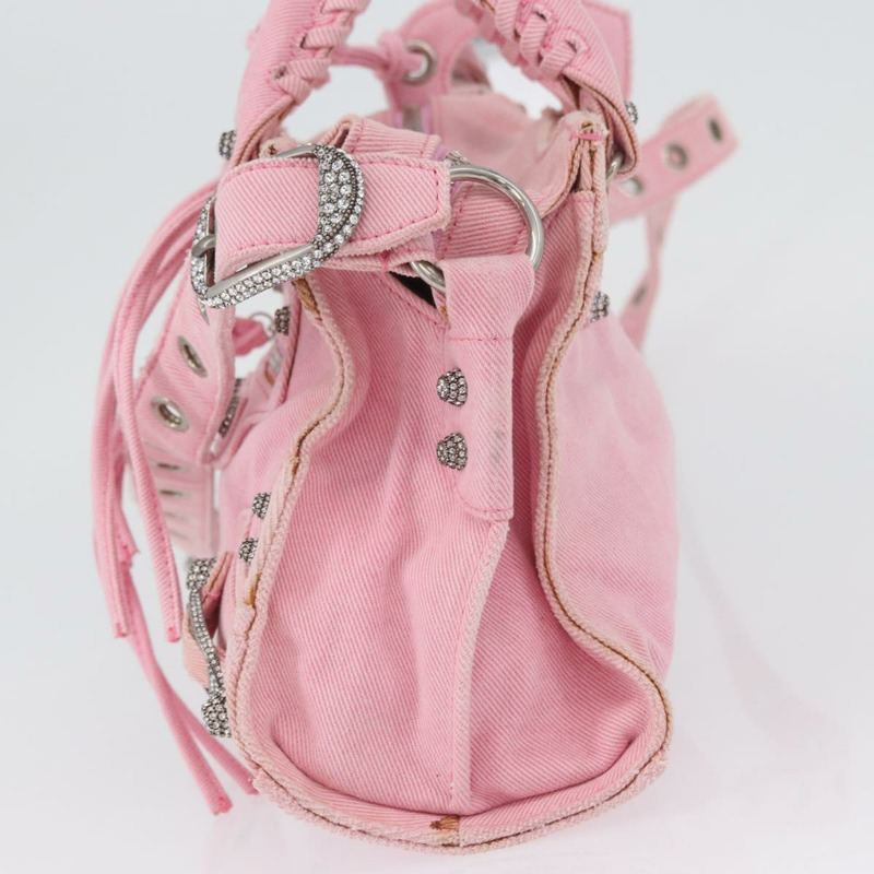 【日本直送】BALENCIAGA Neo Kagol 手提包 牛仔褲 2way 粉紅色銀色 Auth ka3034V-2