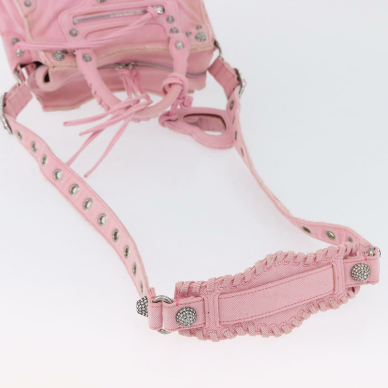 【日本直送】BALENCIAGA Neo Kagol 手提包 牛仔褲 2way 粉紅色銀色 Auth ka3034V-8