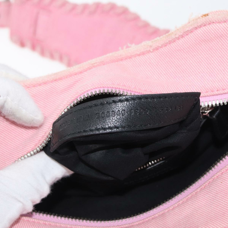 【日本直送】BALENCIAGA Neo Kagol 手提包 牛仔褲 2way 粉紅色銀色 Auth ka3034V-10