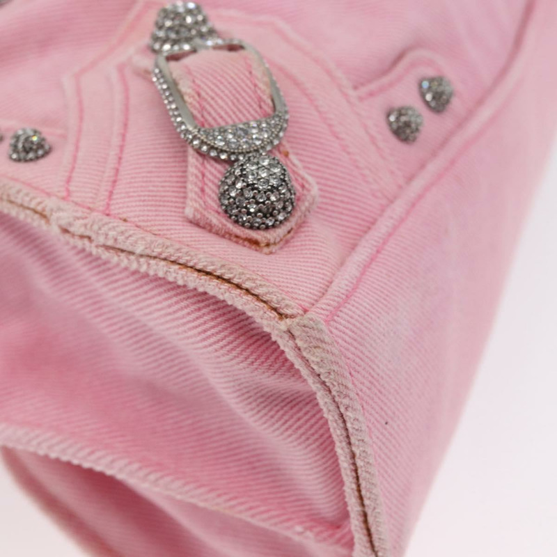 【日本直送】BALENCIAGA Neo Kagol 手提包 牛仔褲 2way 粉紅色銀色 Auth ka3034V-15