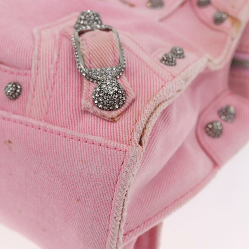 【日本直送】BALENCIAGA Neo Kagol 手提包 牛仔褲 2way 粉紅色銀色 Auth ka3034V-16