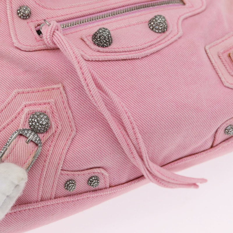 【日本直送】BALENCIAGA Neo Kagol 手提包 牛仔褲 2way 粉紅色銀色 Auth ka3034V-19