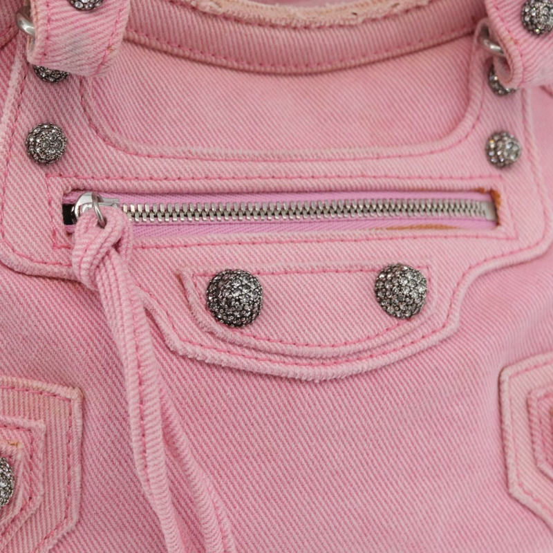 【日本直送】BALENCIAGA Neo Kagol 手提包 牛仔褲 2way 粉紅色銀色 Auth ka3034V-20