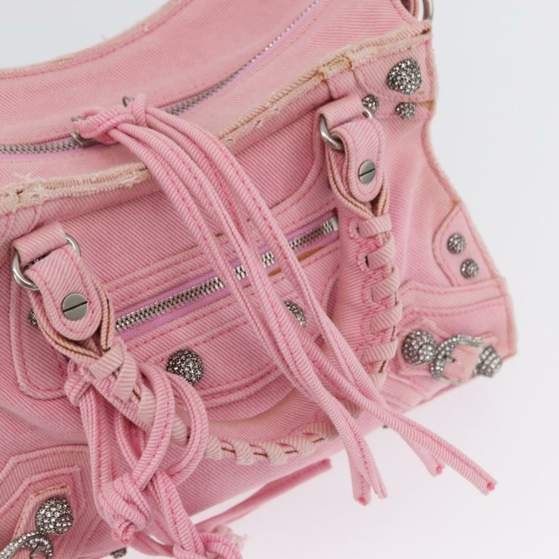 【日本直送】BALENCIAGA Neo Kagol 手提包 牛仔褲 2way 粉紅色銀色 Auth ka3034V-24