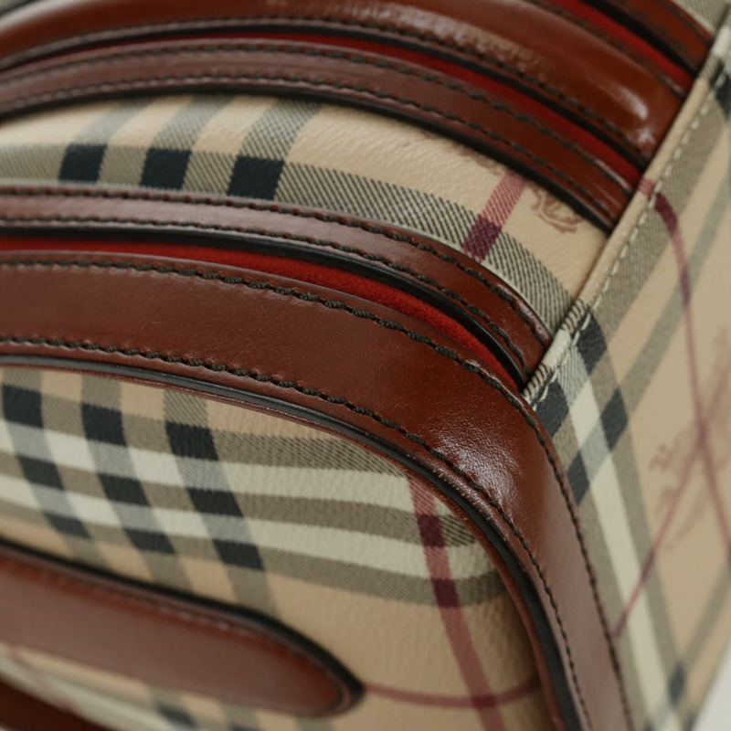 【日本直送】BURBERRY Nova 格紋手提包 PVC 兩用 米色 金色 正品 BSZ313V-17