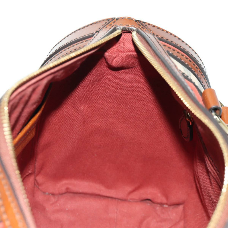 【日本直送】BURBERRY Nova 格紋手提包 PVC 兩用 米色 金色 正品 BSZ313V-21