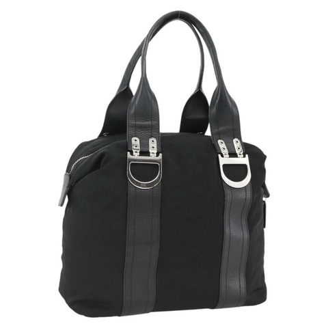 Christian Dior 尼龍托特包 黑色 銀色 正品 BSZ026V