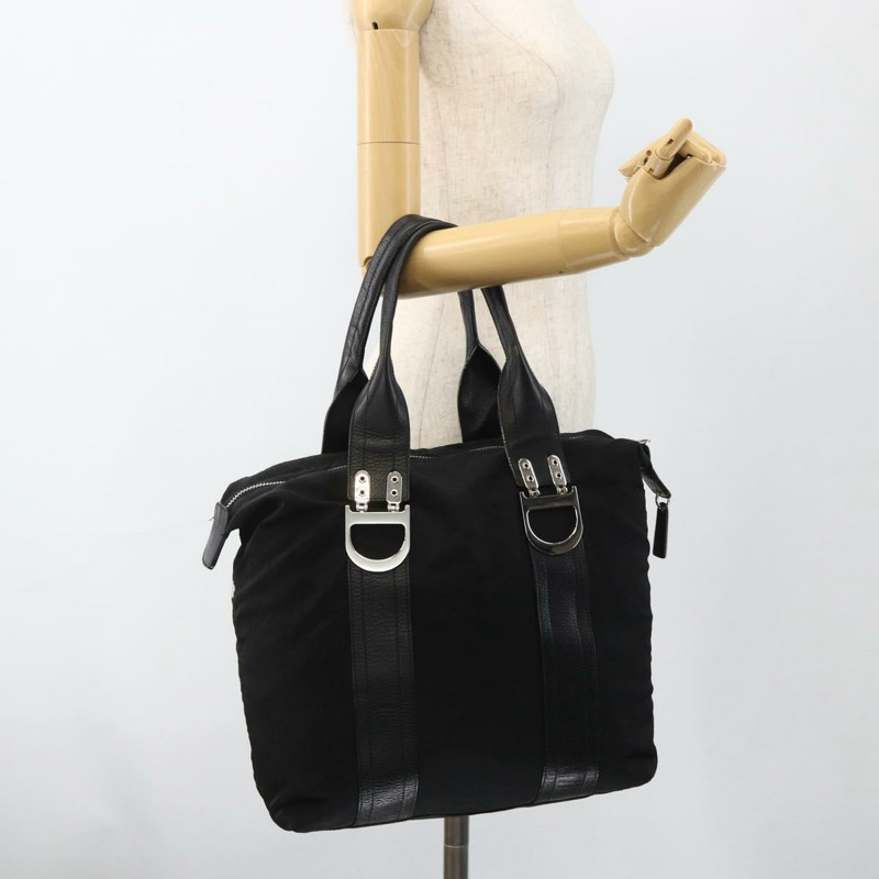 【日本直送】Christian Dior 尼龍托特包 黑色 銀色 正品 BSZ026V-14