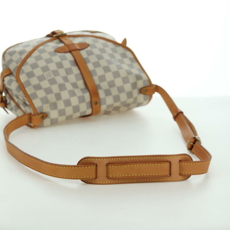 【日本直送】路易威登 Damier Azur Saumur 30 肩背包 SPO N48202 LV Auth ARZ546V-8