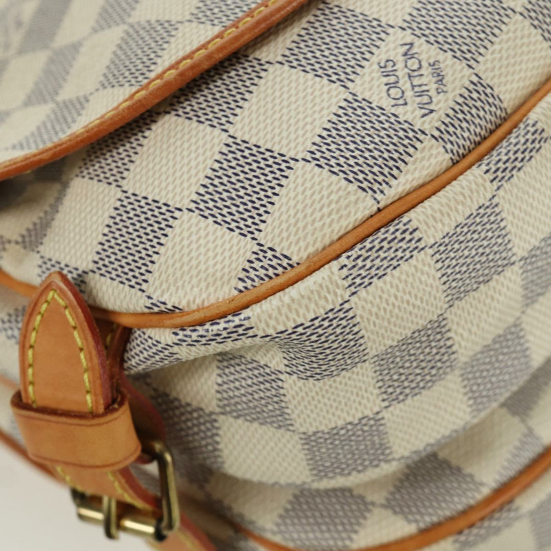 【日本直送】路易威登 Damier Azur Saumur 30 肩背包 SPO N48202 LV Auth ARZ546V-17