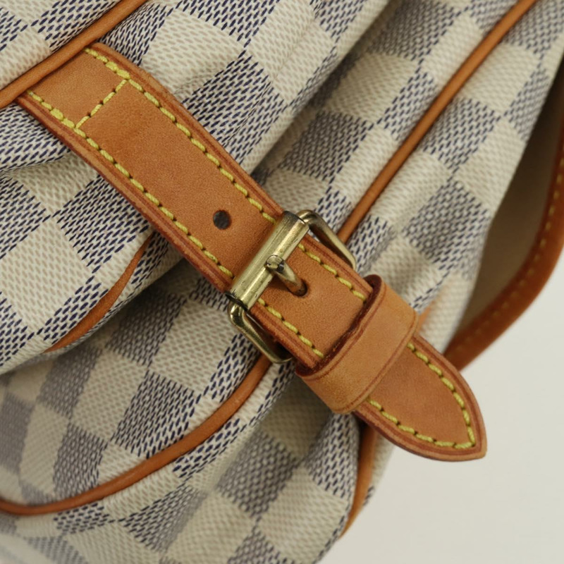 【日本直送】路易威登 Damier Azur Saumur 30 肩背包 SPO N48202 LV Auth ARZ546V-19