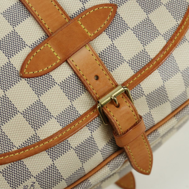 【日本直送】路易威登 Damier Azur Saumur 30 肩背包 SPO N48202 LV Auth ARZ546V-24