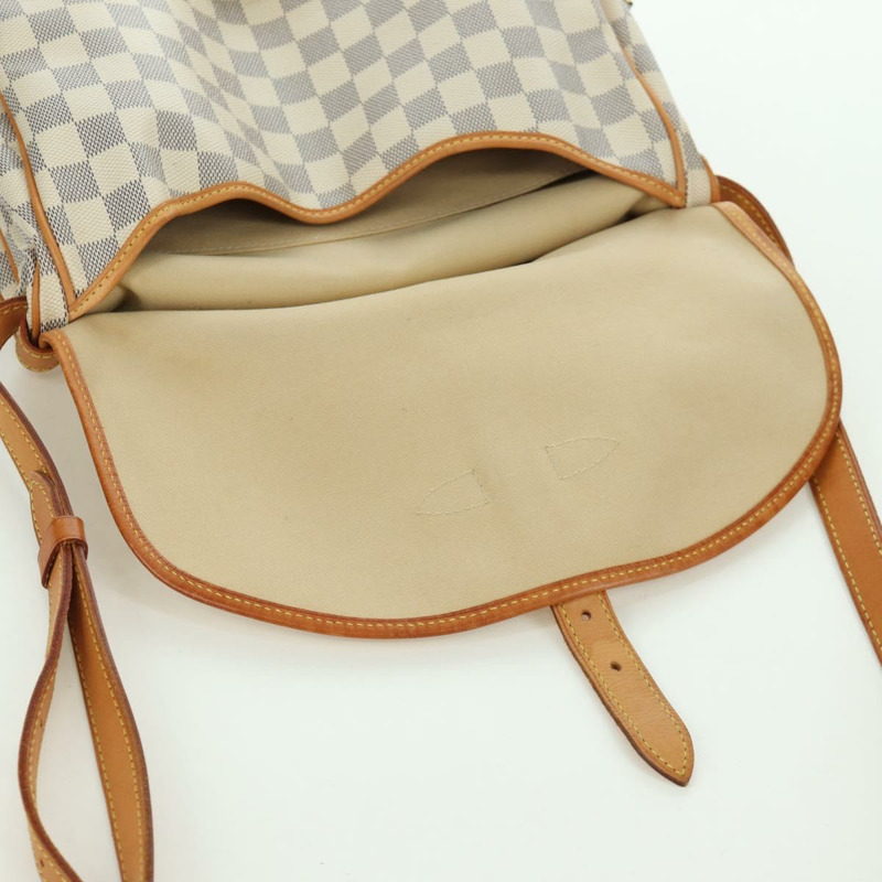 【日本直送】路易威登 Damier Azur Saumur 30 肩背包 SPO N48202 LV Auth ARZ546V-26