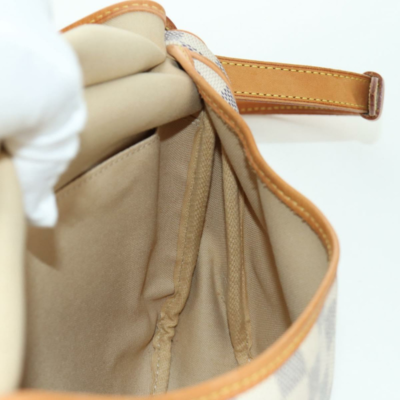 【日本直送】路易威登 Damier Azur Saumur 30 肩背包 SPO N48202 LV Auth ARZ546V-28