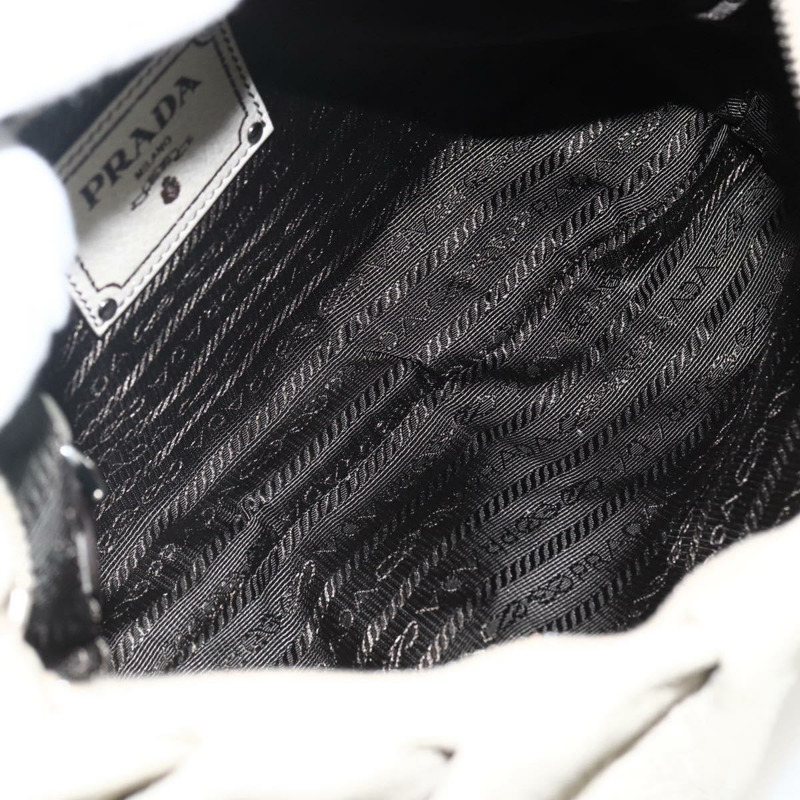 【日本直送】PRADA 鏈條手提包 皮革 白色 銀色 正品 BSZ318V-9