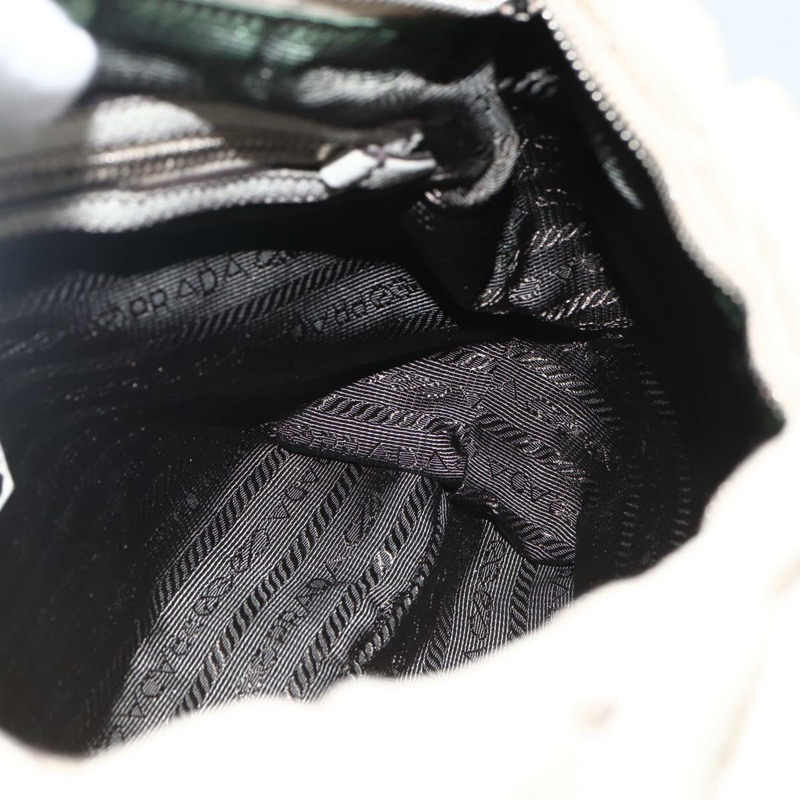 【日本直送】PRADA 鏈條手提包 皮革 白色 銀色 正品 BSZ318V-19