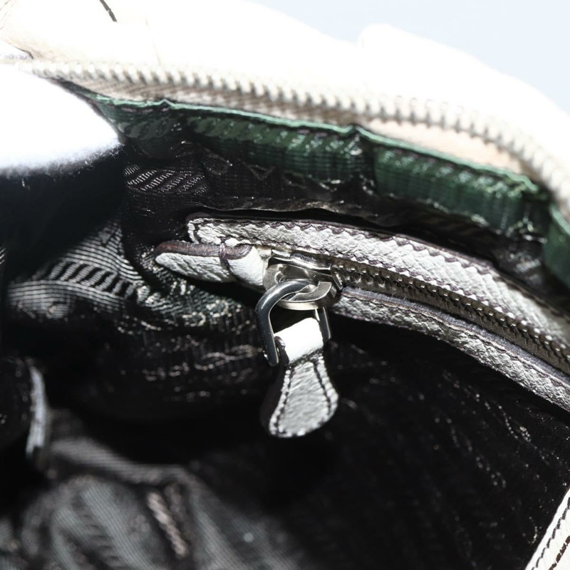【日本直送】PRADA 鏈條手提包 皮革 白色 銀色 正品 BSZ318V-21
