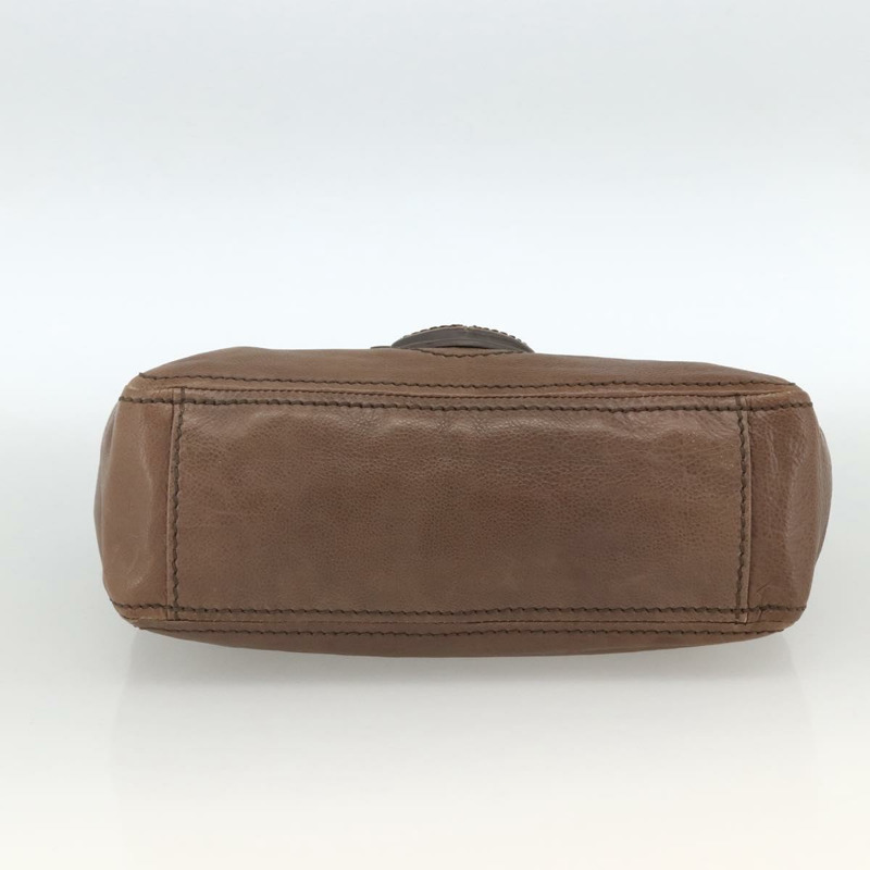 【日本直送】PRADA 鏈條單肩包 皮革 棕色 銀色 正品 BSZ238V-4