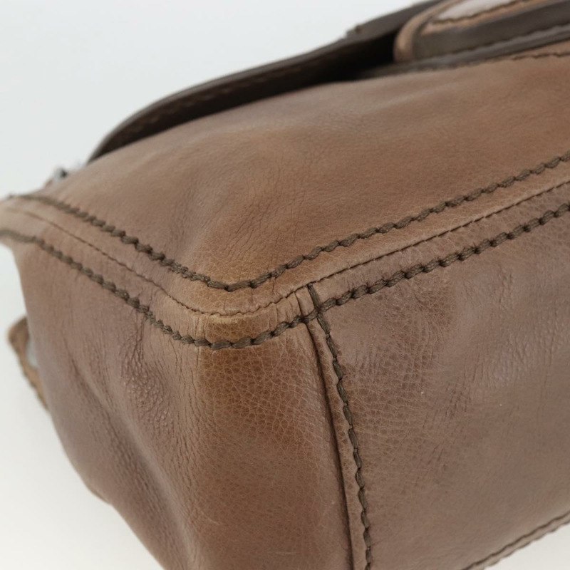 【日本直送】PRADA 鏈條單肩包 皮革 棕色 銀色 正品 BSZ238V-14