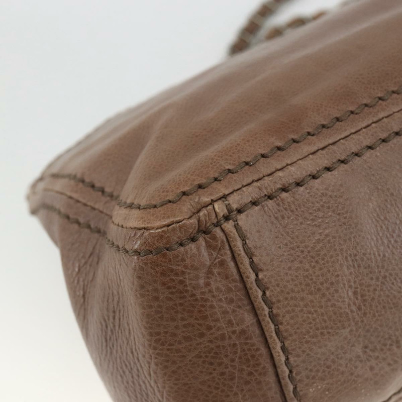 【日本直送】PRADA 鏈條單肩包 皮革 棕色 銀色 正品 BSZ238V-16