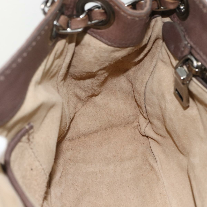 【日本直送】PRADA 鏈條單肩包 皮革 棕色 銀色 正品 BSZ238V-20