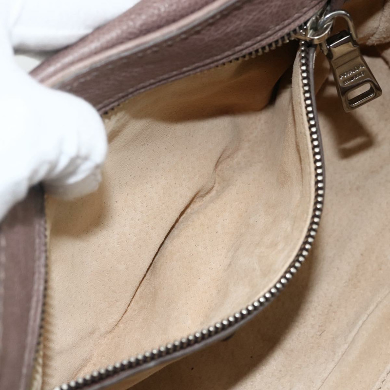 【日本直送】PRADA 鏈條單肩包 皮革 棕色 銀色 正品 BSZ238V-22