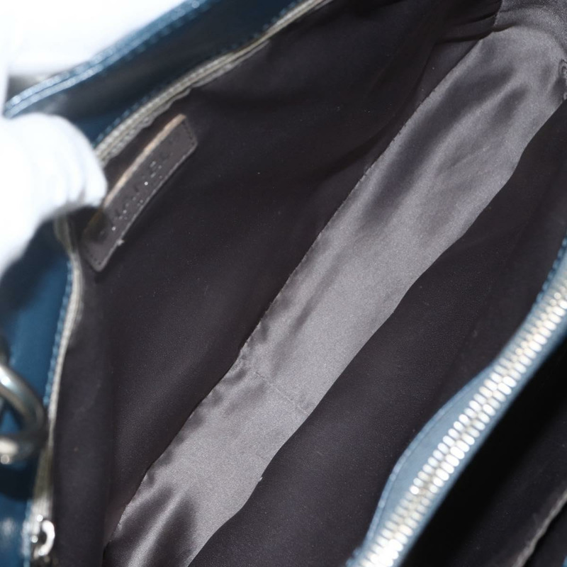 【日本直送】香奈兒 (CHANEL) 菱格紋鏈條肩背包，魚子醬紋皮革，藍色，銀色雙C標誌，正品 ARZ343SAV-9