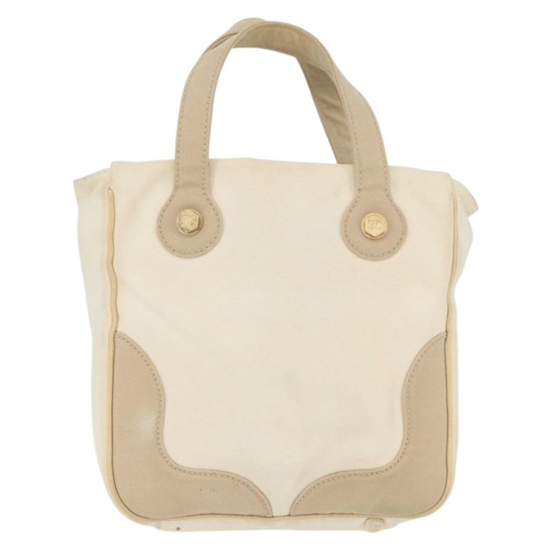 【日本直送】香奈兒帆布手袋 米色奶油色 CC 標誌 Auth 174069A-1