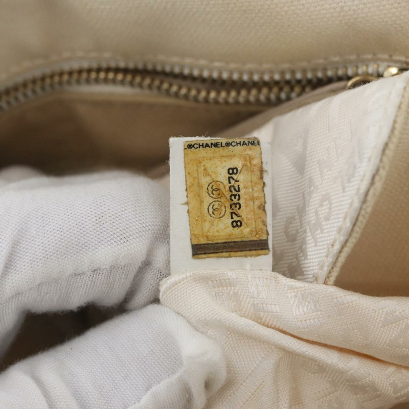 【日本直送】香奈兒帆布手袋 米色奶油色 CC 標誌 Auth 174069A-11