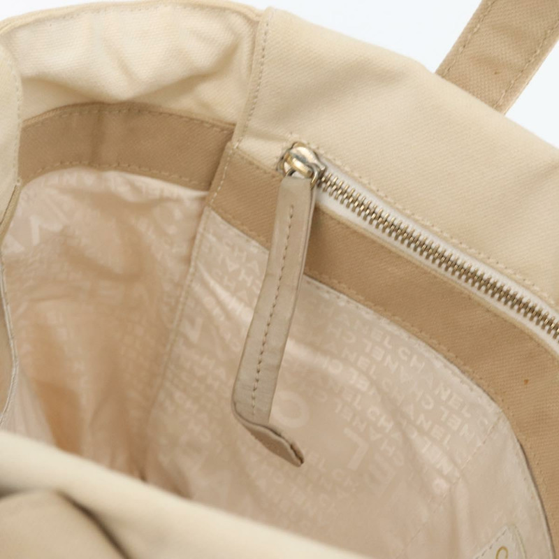 【日本直送】香奈兒帆布手袋 米色奶油色 CC 標誌 Auth 174069A-21