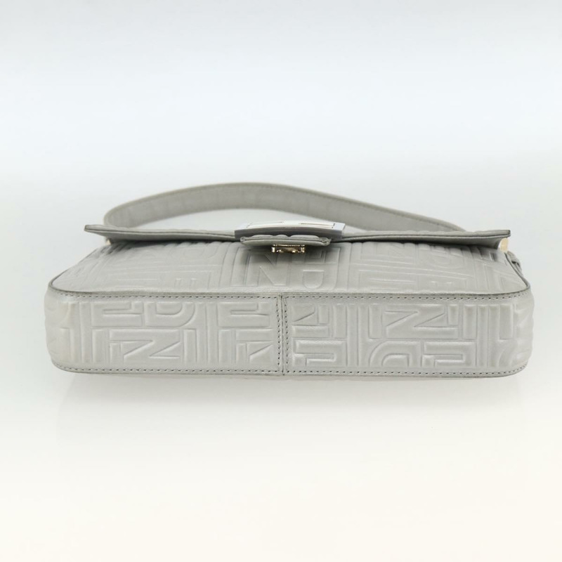 【日本直送】FENDI Mamma Baguette 肩背包 皮革 銀色 金色 正品 174143V-4