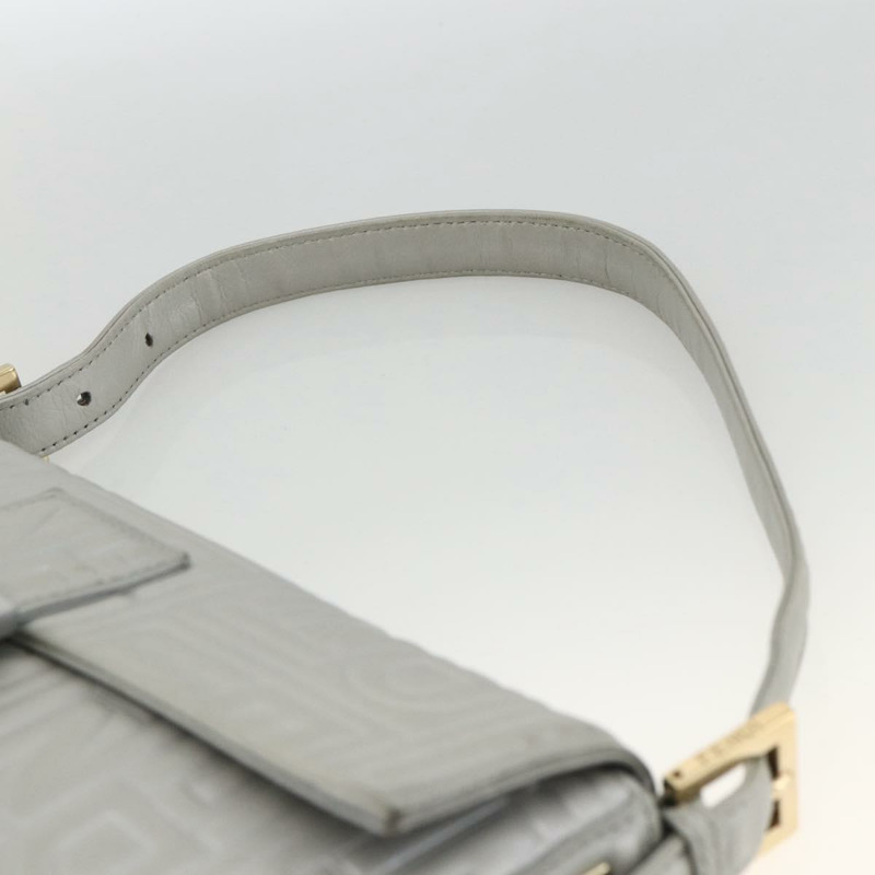 【日本直送】FENDI Mamma Baguette 肩背包 皮革 銀色 金色 正品 174143V-7