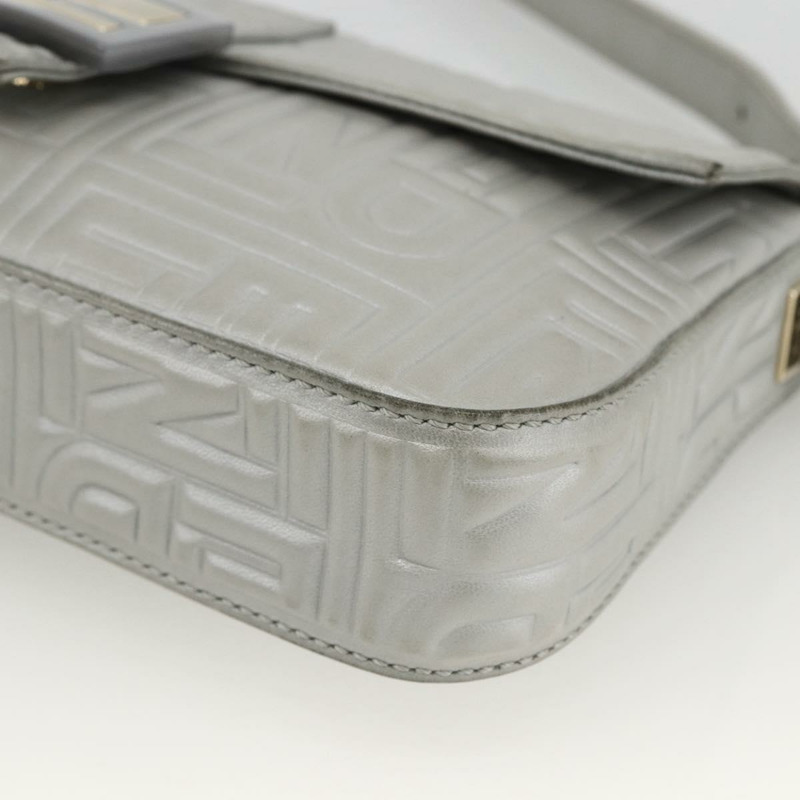 【日本直送】FENDI Mamma Baguette 肩背包 皮革 銀色 金色 正品 174143V-8