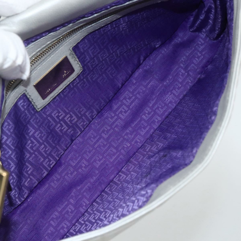 【日本直送】FENDI Mamma Baguette 肩背包 皮革 銀色 金色 正品 174143V-9