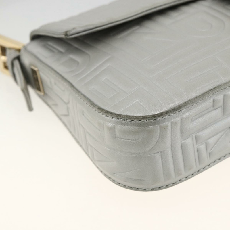 【日本直送】FENDI Mamma Baguette 肩背包 皮革 銀色 金色 正品 174143V-13