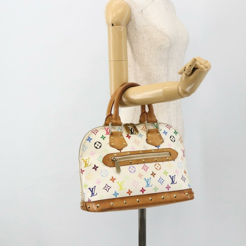 【日本直送】路易威登 Monogram Multicolor Alma 手提包 白色 M92647 LV 正品 BA11247V-21