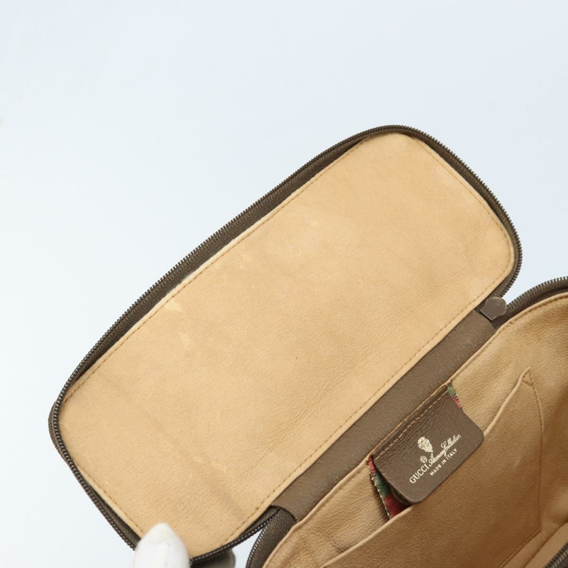 【日本直送】GUCCI GG Supreme Web Sherry Line 手提包 PVC 米色 金色 904 02 069 Auth LNZ716-8