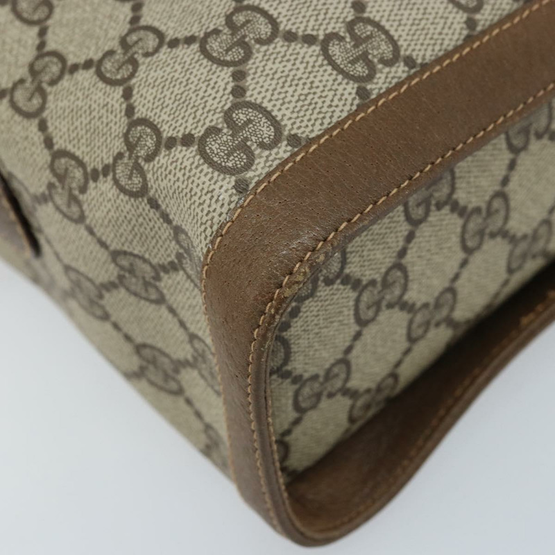 【日本直送】GUCCI GG Supreme Web Sherry Line 手提包 PVC 米色 金色 904 02 069 Auth LNZ716-14