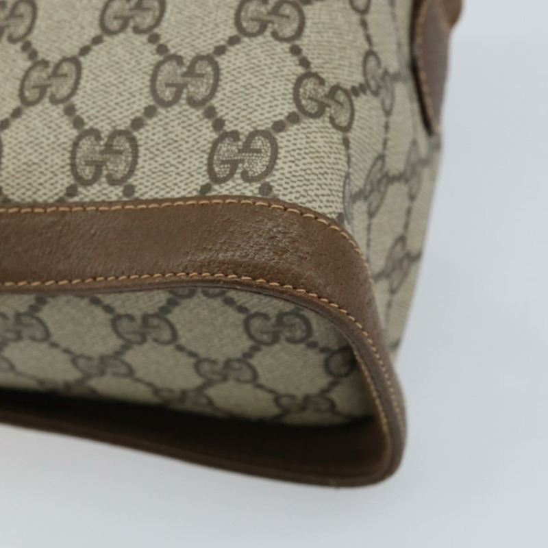 【日本直送】GUCCI GG Supreme Web Sherry Line 手提包 PVC 米色 金色 904 02 069 Auth LNZ716-15