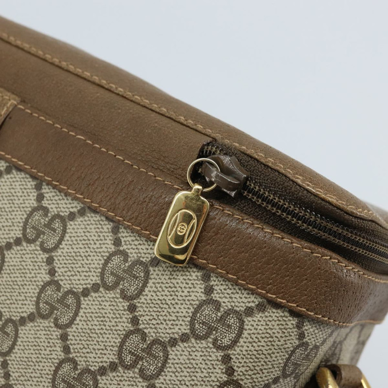 【日本直送】GUCCI GG Supreme Web Sherry Line 手提包 PVC 米色 金色 904 02 069 Auth LNZ716-18