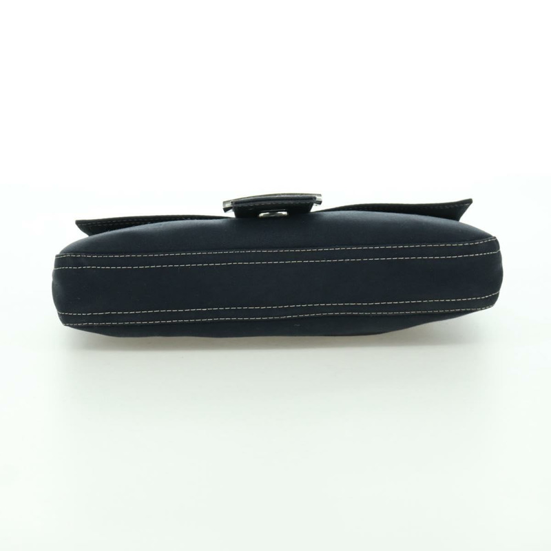 【日本直送】FENDI 大理石紋 Mamma Baguette 單肩包 帆布 海軍藍 銀色 正品 am10993V-4