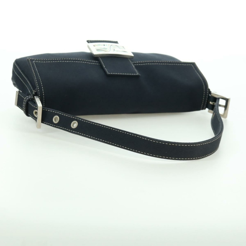【日本直送】FENDI 大理石紋 Mamma Baguette 單肩包 帆布 海軍藍 銀色 正品 am10993V-6