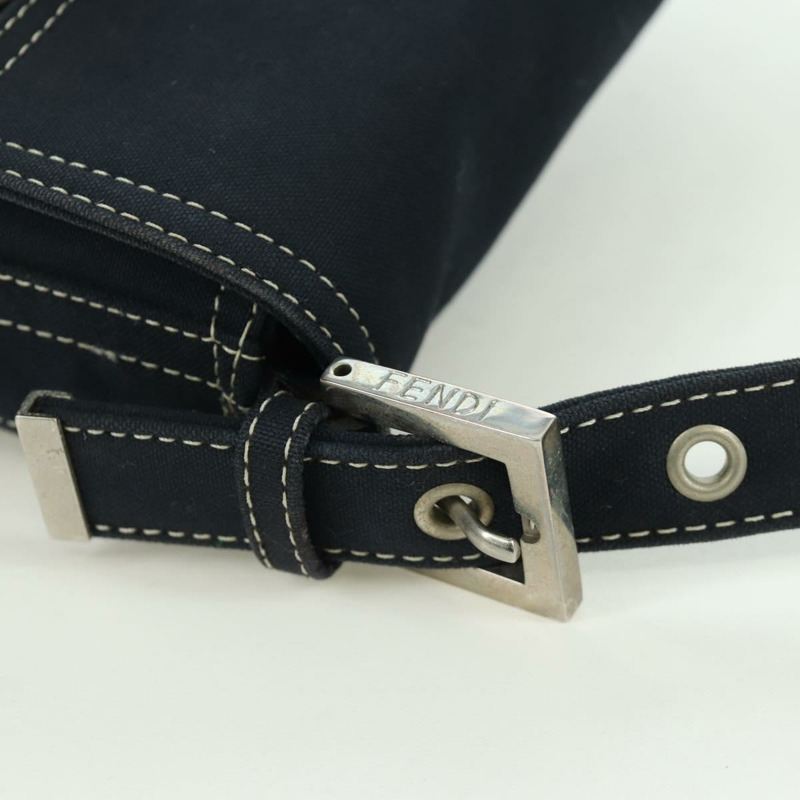 【日本直送】FENDI 大理石紋 Mamma Baguette 單肩包 帆布 海軍藍 銀色 正品 am10993V-7