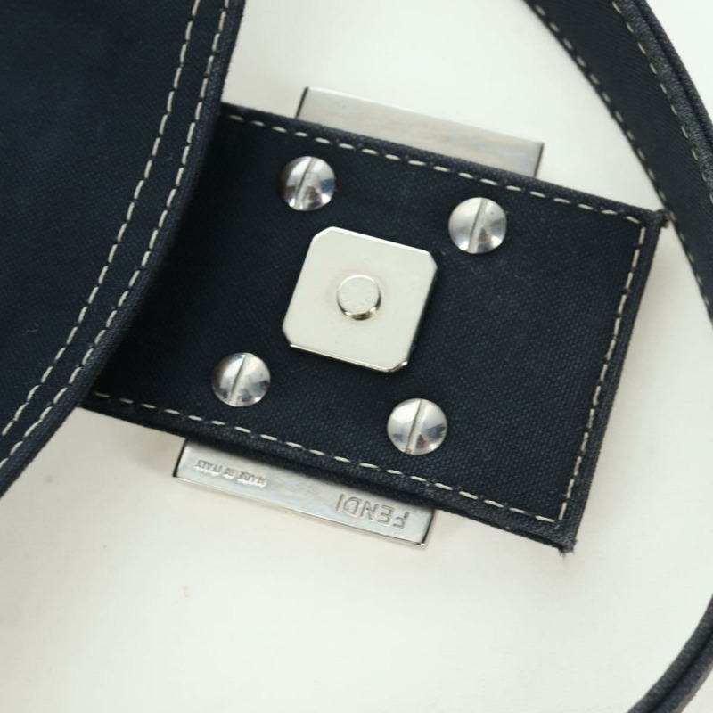 【日本直送】FENDI 大理石紋 Mamma Baguette 單肩包 帆布 海軍藍 銀色 正品 am10993V-19