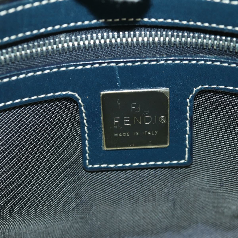 【日本直送】FENDI 大理石紋 Mamma Baguette 單肩包 帆布 海軍藍 銀色 正品 am10993V-20
